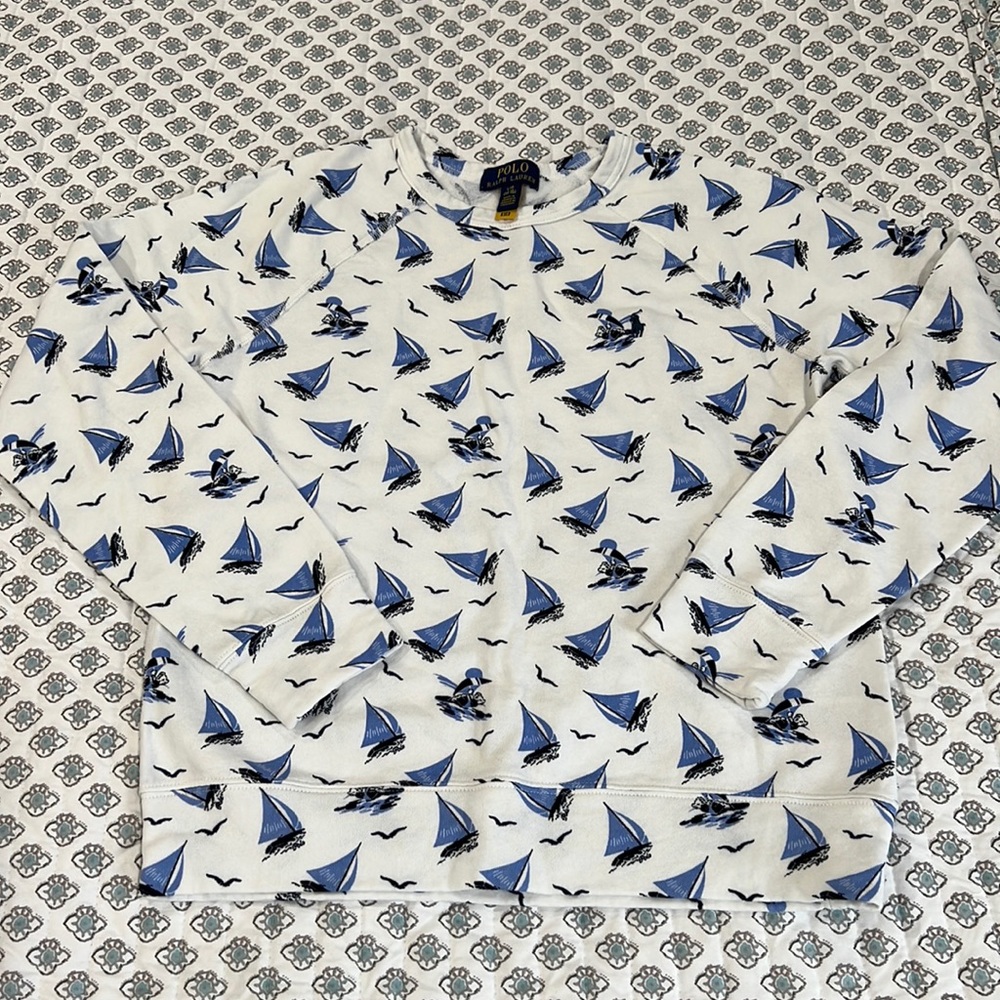Polo Ralph Lauren sailboat bear print french terry sweatshirt (boys)